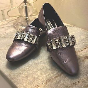 Silver loafers